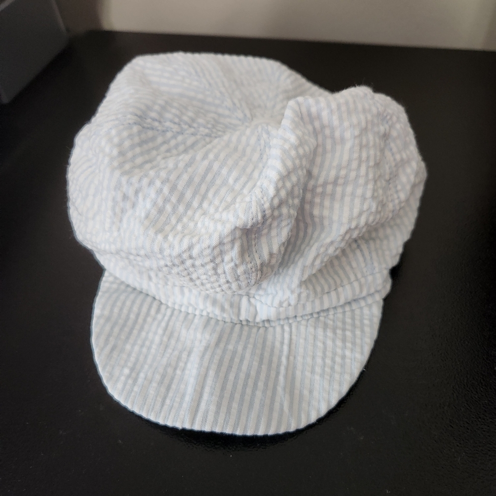 Lullaby Club Striped Cap Baby 3M Blue and White Hat